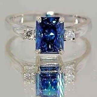 Vintage Bright Blue Ring-Lydieannejewelry