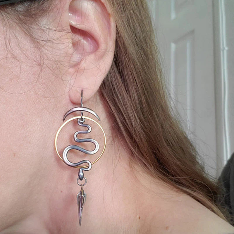 Irregular Geometric Spiral Earrings Serpentine-Lydieannejewelry