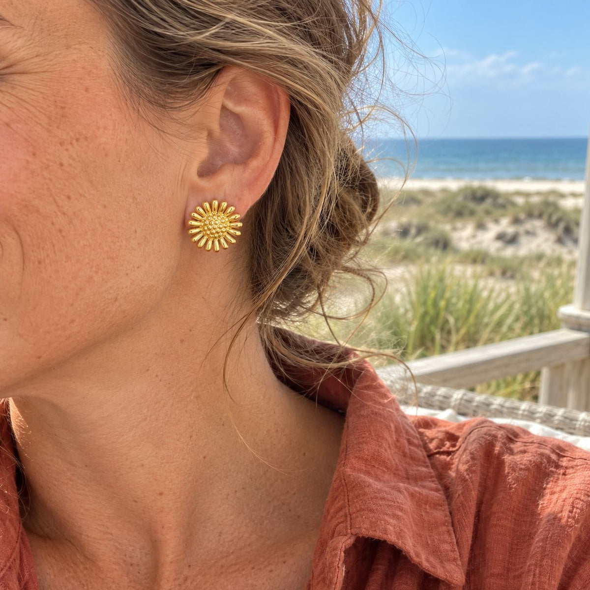 Petite Flower Titanium Steel Earrings