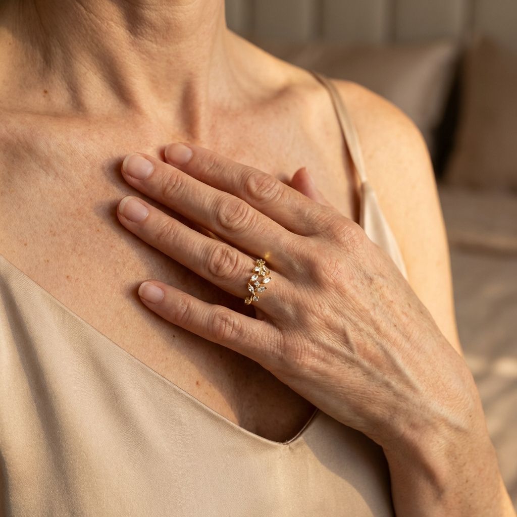 Golden Crystal Leaf Ring