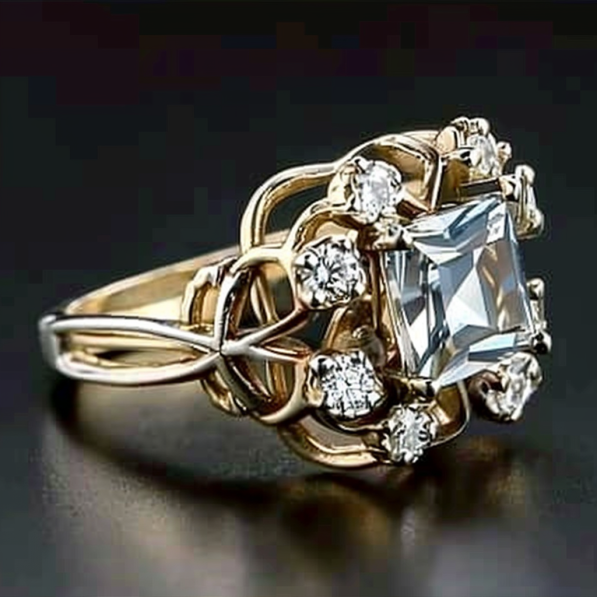 Vintage Layered Zirconia Bright Ring-Lydieannejewelry