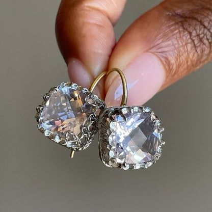 Vintage Lacy Pink Amethyst Earrings