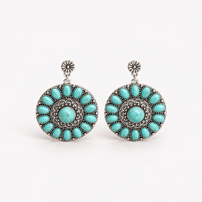 Vintage Turquoise Mandala Earrings