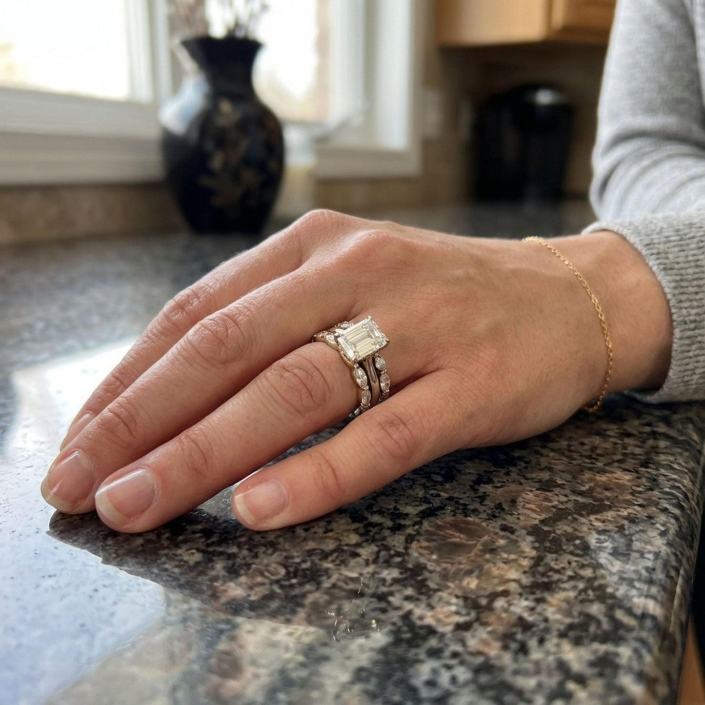 Vintage Silver Bright Layer Ring