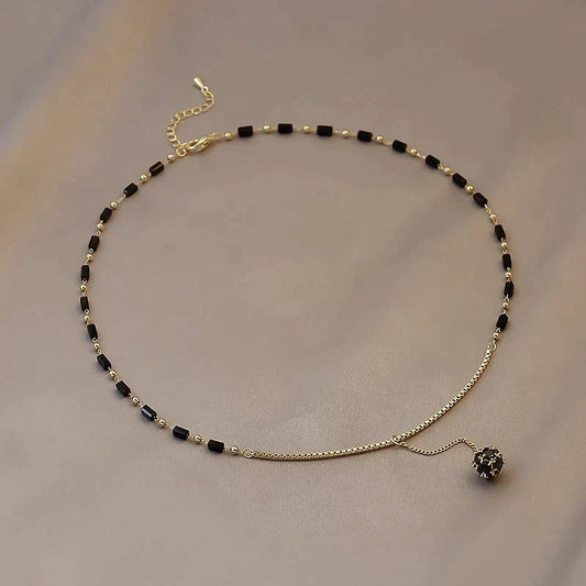 Luxury Black Crystal Zircon Ball Pendant