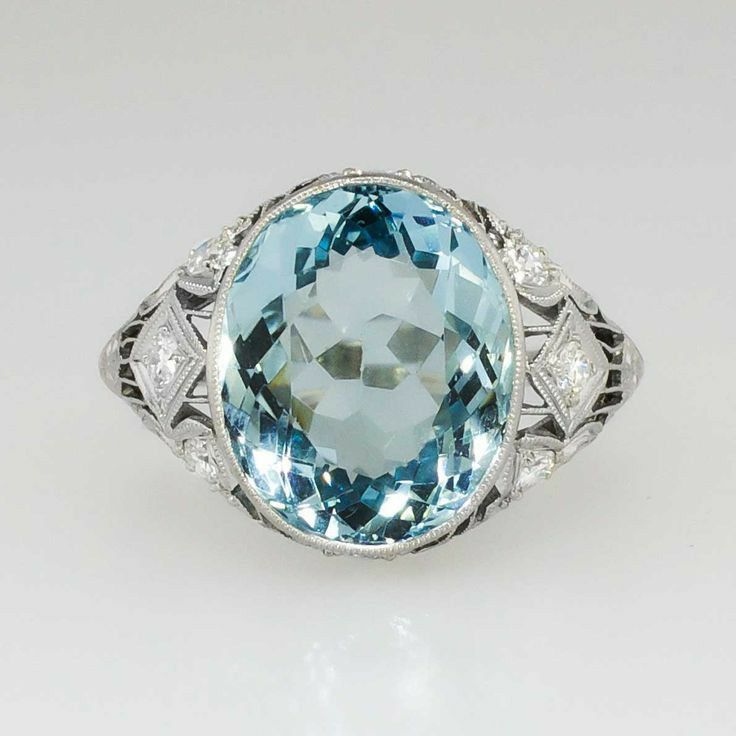 Vintage Glass Blue Ring-Lydieannejewelry