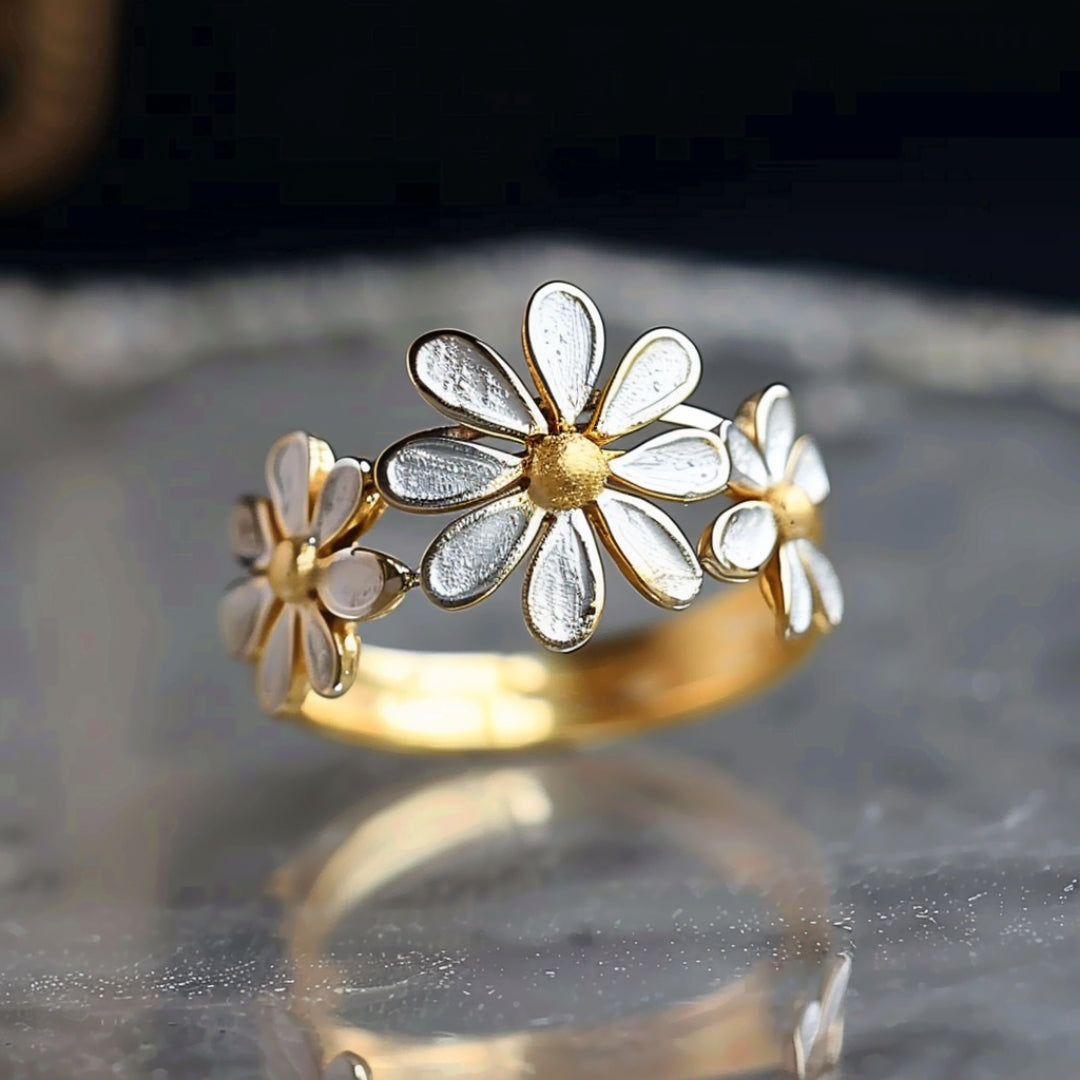 Daisy Gold Ring-Lydieannejewelry