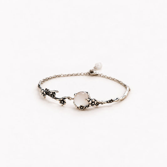 Vintage Silver Flower Branch Bracelet