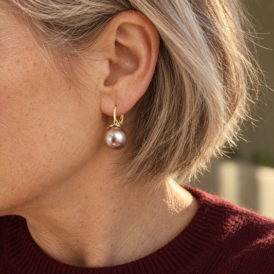 Bronze Pearl Earrings