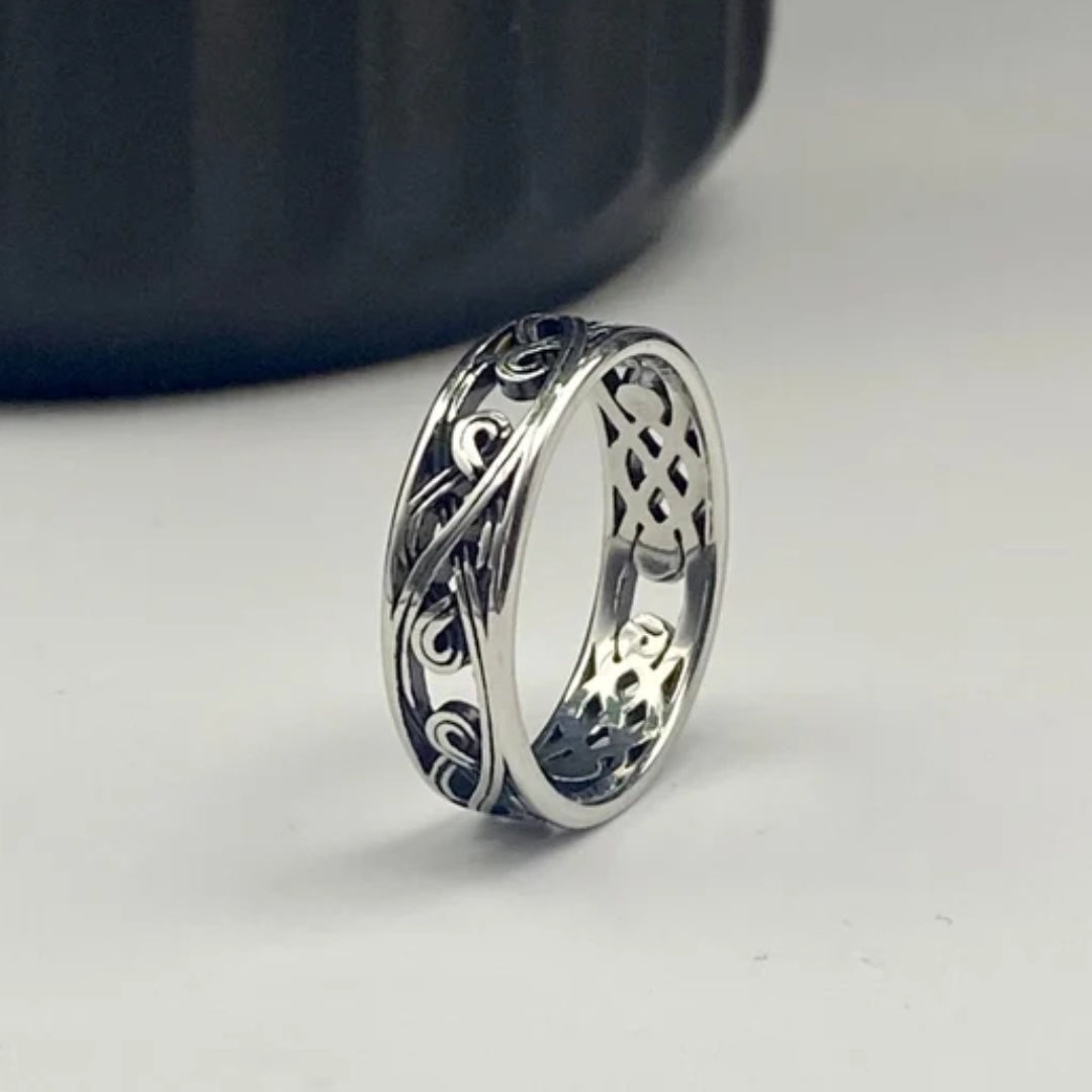 Vintage Hollow Silver Ring-Lydieannejewelry