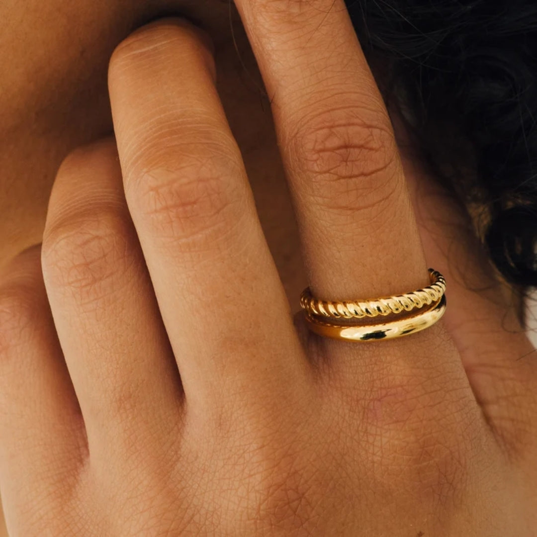 Vintage Gold Beads Ring-Lydieannejewelry