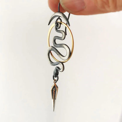 Irregular Geometric Spiral Earrings Serpentine-Lydieannejewelry
