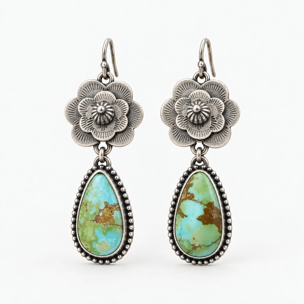 Vintage Old Turquoise Stone Earrings