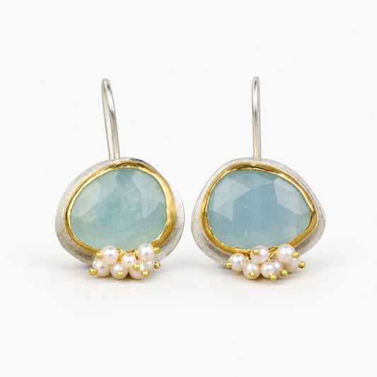Vintage Light Blue Stone Earrings