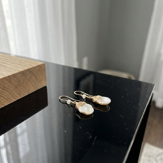 Vintage Barroque Pearl Drop Earrings
