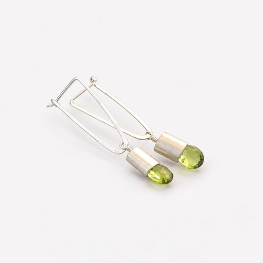 Vintage Dangling Crystal Olive Earrings