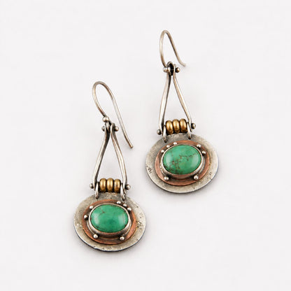 Turquoise Two Tone Earrings