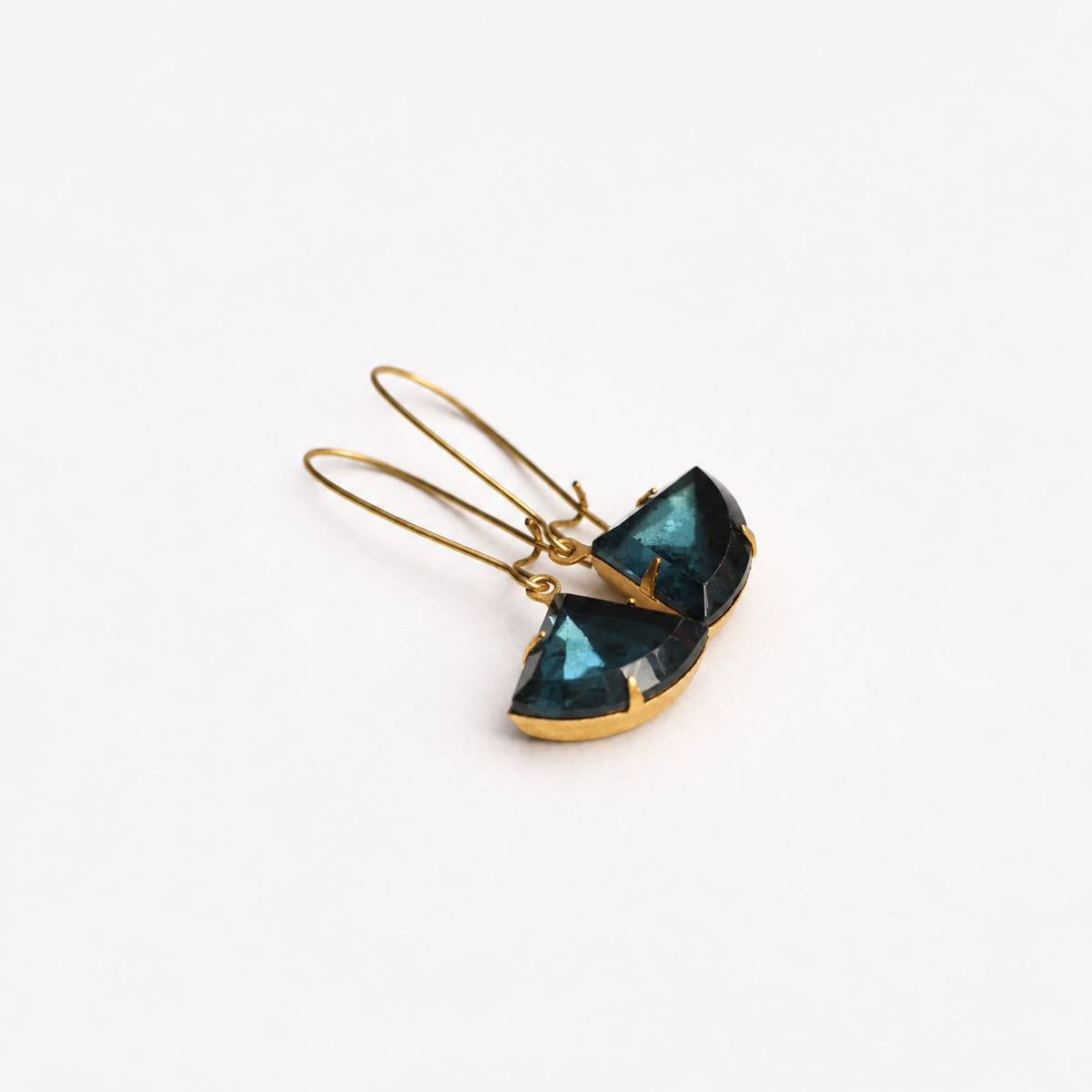 Vintage Dark Blue Crystal Earrings