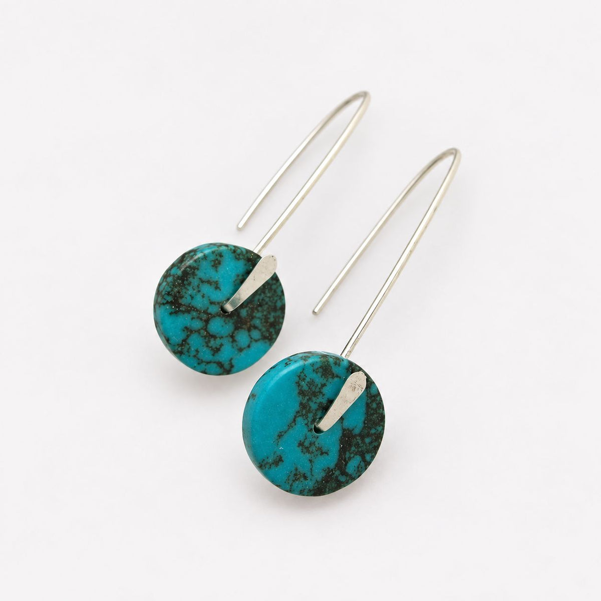 Vintage Blue Button Dangling Earrings
