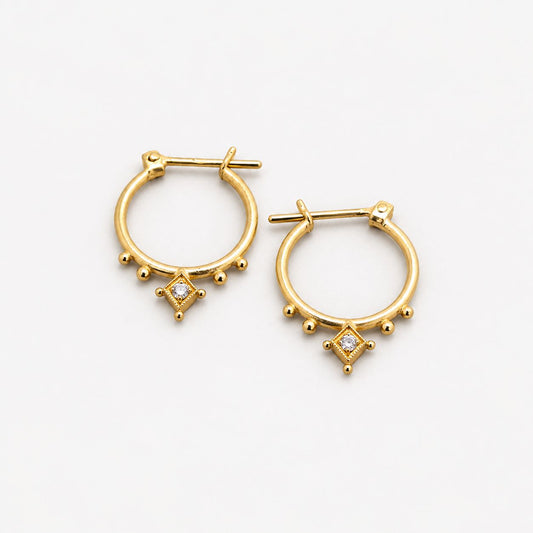Vintage Golden Crystal Earrings