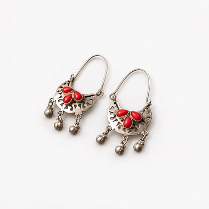 Vintage Red Stone Earrings