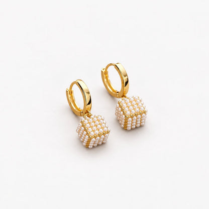 Elegant Cubic Pearl Earrings