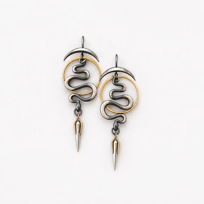 Irregular Geometric Spiral Earrings Serpentine