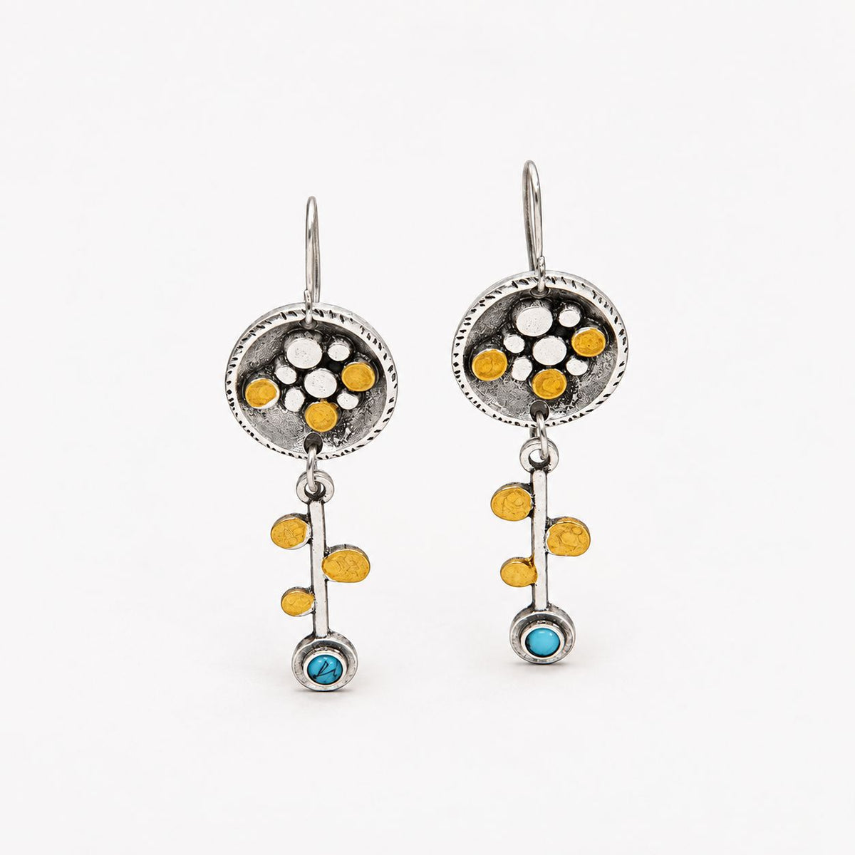 Vintage Orange Silver Earrings