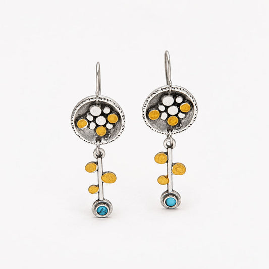 Vintage Orange Silver Earrings