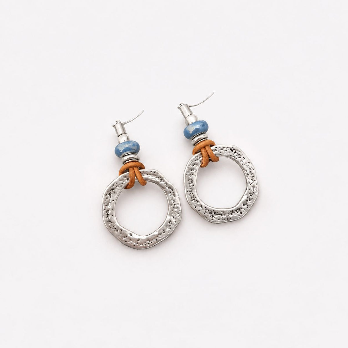Vintage Boho Silver Circle Earrings