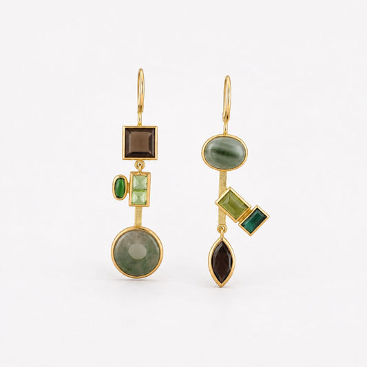Vintage Dangling Crystal Forest Earrings