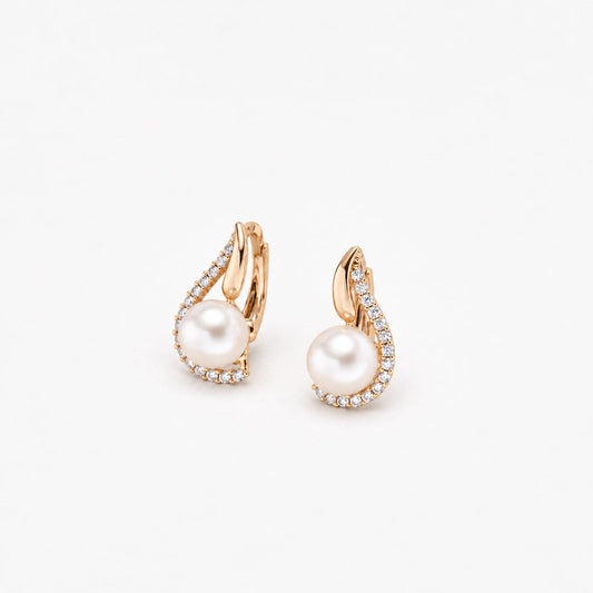 Elegant Zirconia Pearl Earrings