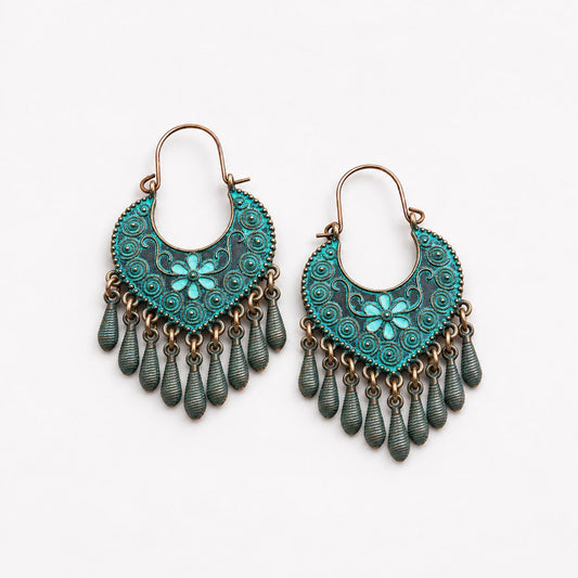 Vintage Blue Mandala Earrings