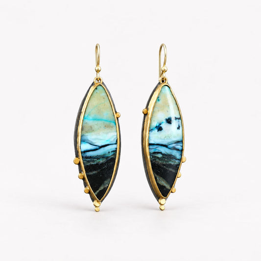 Vintage Ocean Silver Earrings