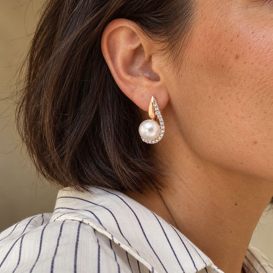 Elegant Zirconia Pearl Earrings