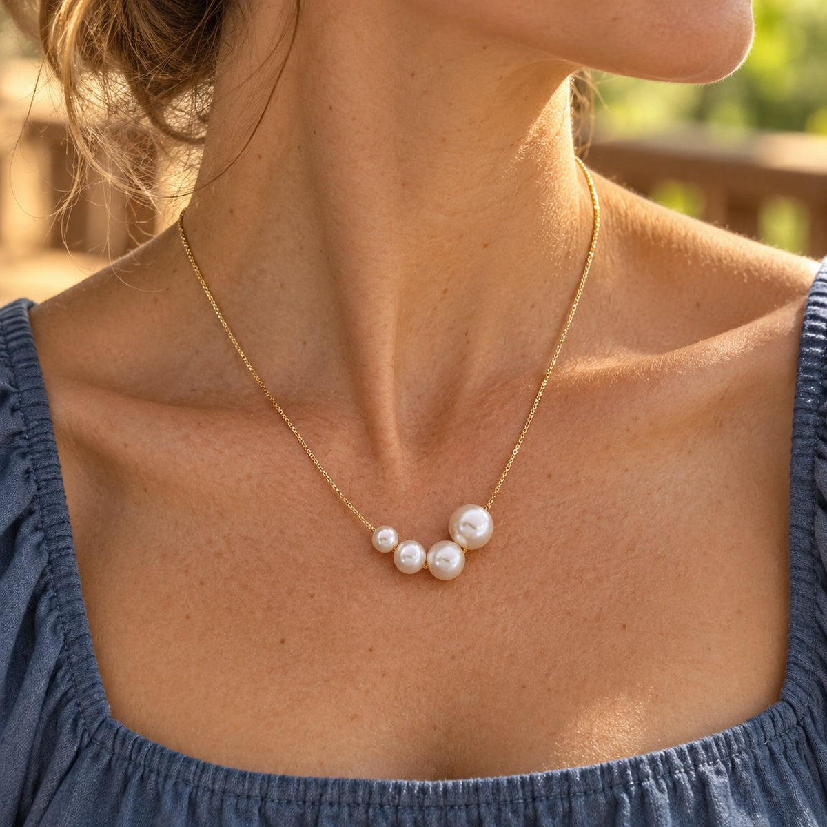 Gold Freshwater Pearl Necklace