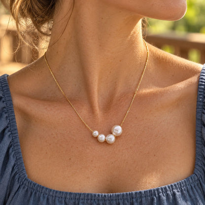 Gold Freshwater Pearl Necklace