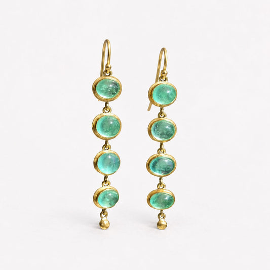 Vintage Dangling Light Emerald Earrings