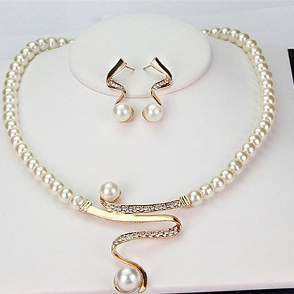 Natural Pearl Necklace + Earrings Set-Lydieannejewelry