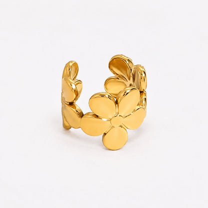 Ins Style Flower Stainless Steel Ear Cuff