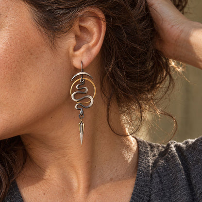 Irregular Geometric Spiral Earrings Serpentine