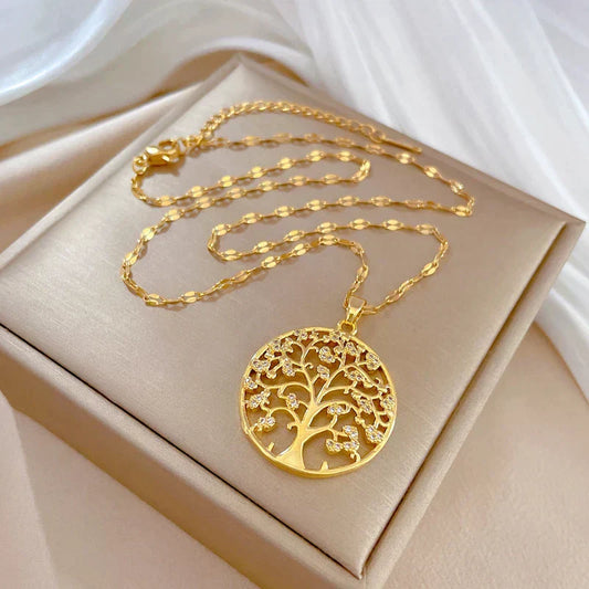 Roots of Life Necklace in Gold