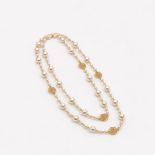 Elegant Gold & Pearl Necklace