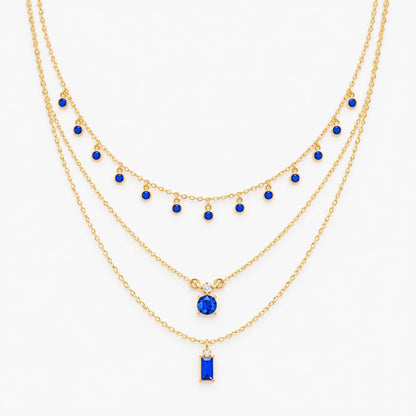 Vintage Golden Blue Necklace