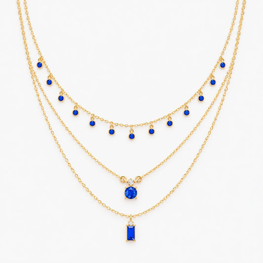 Vintage Golden Blue Necklace