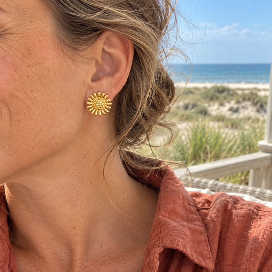 Petite Flower Titanium Steel Earrings