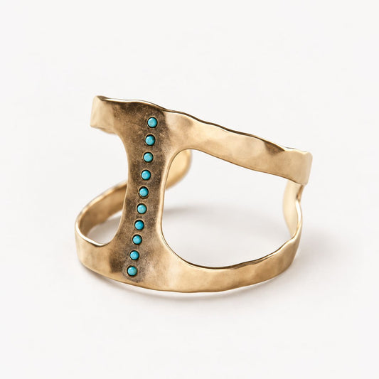 Vintage Inlaid Turquoise Stones Ring