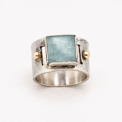 Vintage Green Square Moonstone Ring