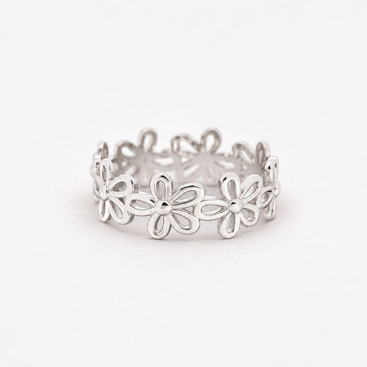 Vintage Flower Silver Ring