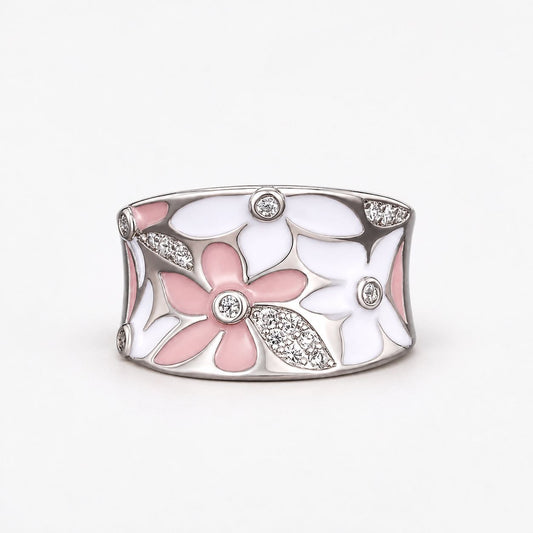 Vintage Handpainted Crystal Ring